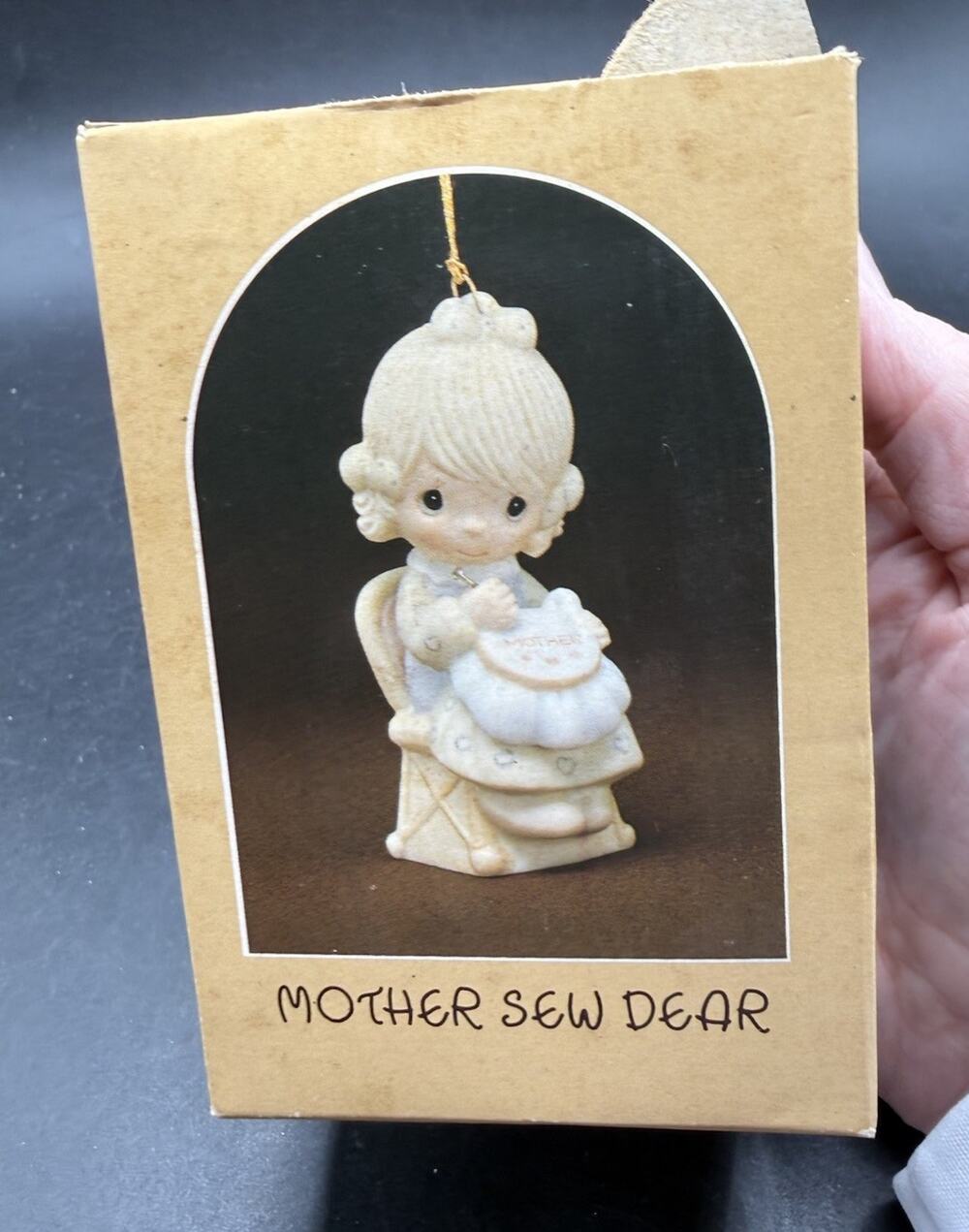Precious Moments 1983 Christmas Christmas Ornament Mother Sew Dear EUC -52D